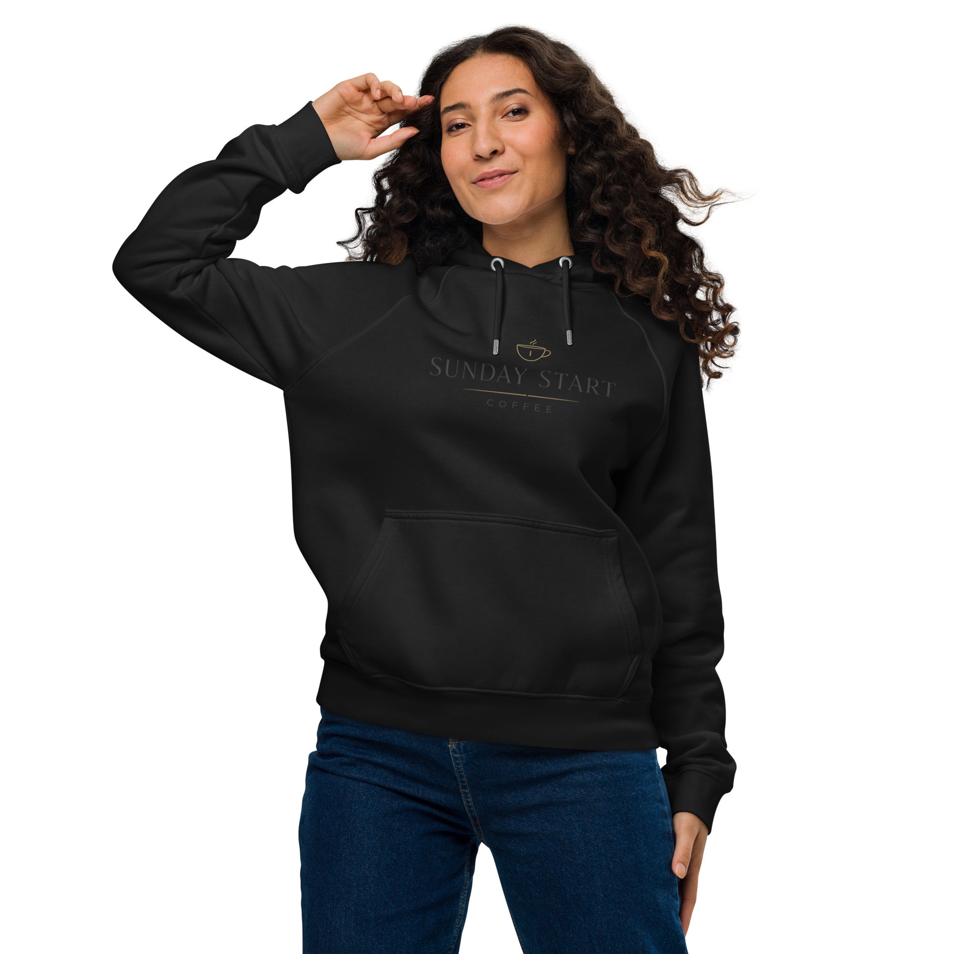Unisex eco raglan hoodie - Sunday Start Coffee