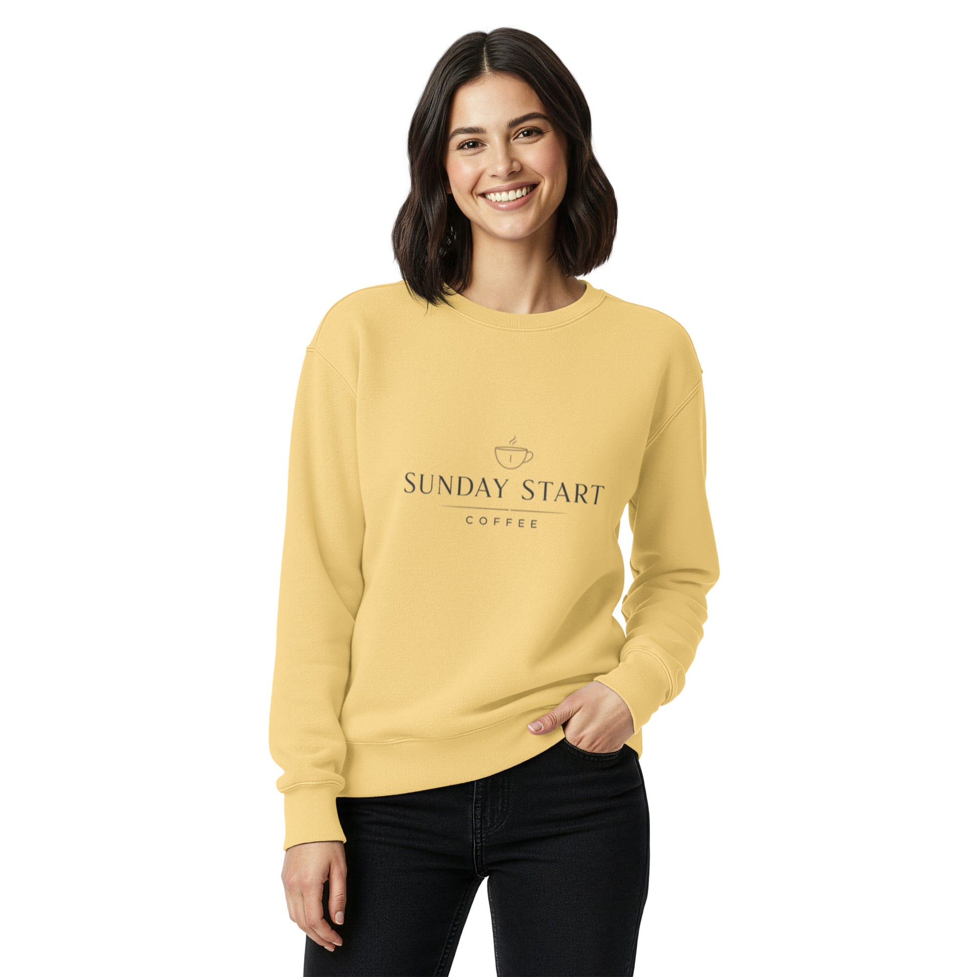 Unisex garment - dyed sweatshirt - Sunday Start Coffee