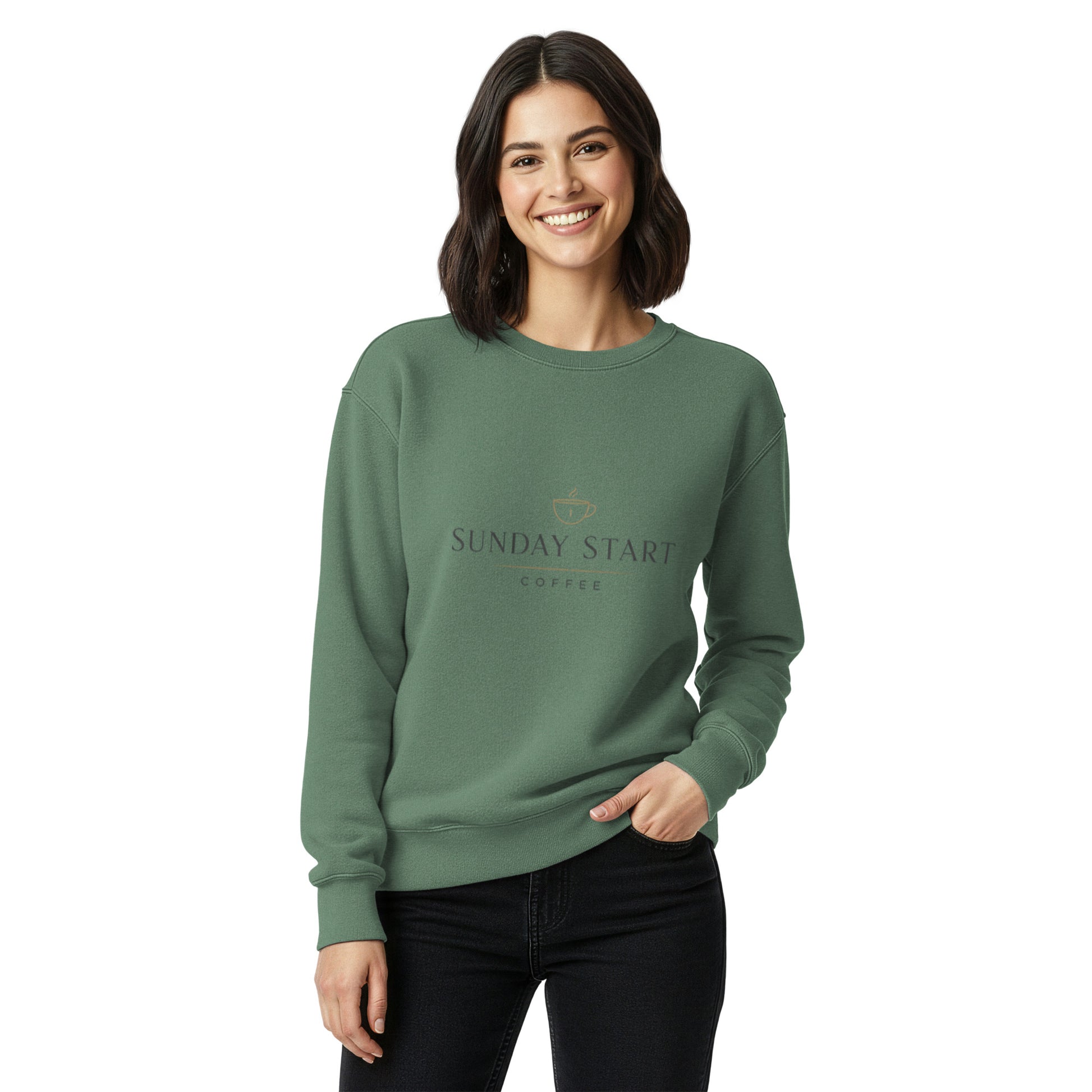 Unisex garment - dyed sweatshirt - Sunday Start Coffee