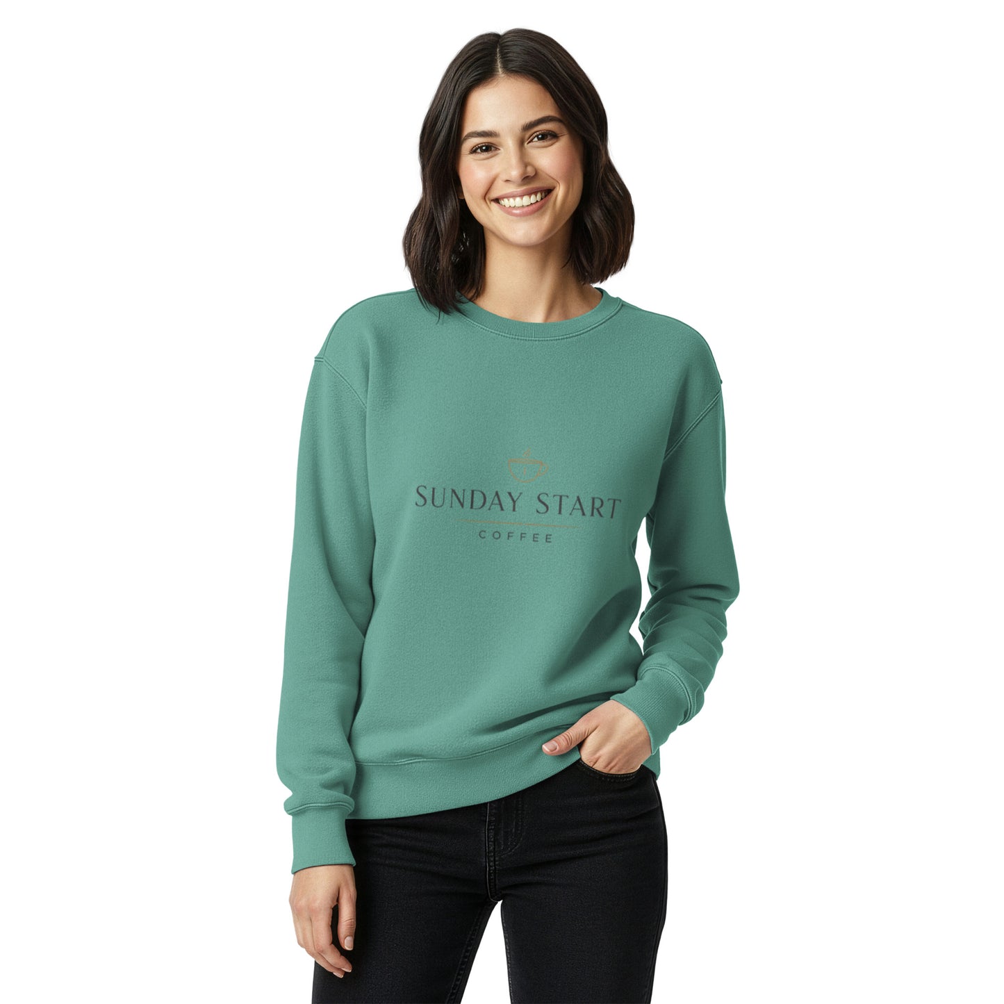 Unisex garment - dyed sweatshirt - Sunday Start Coffee