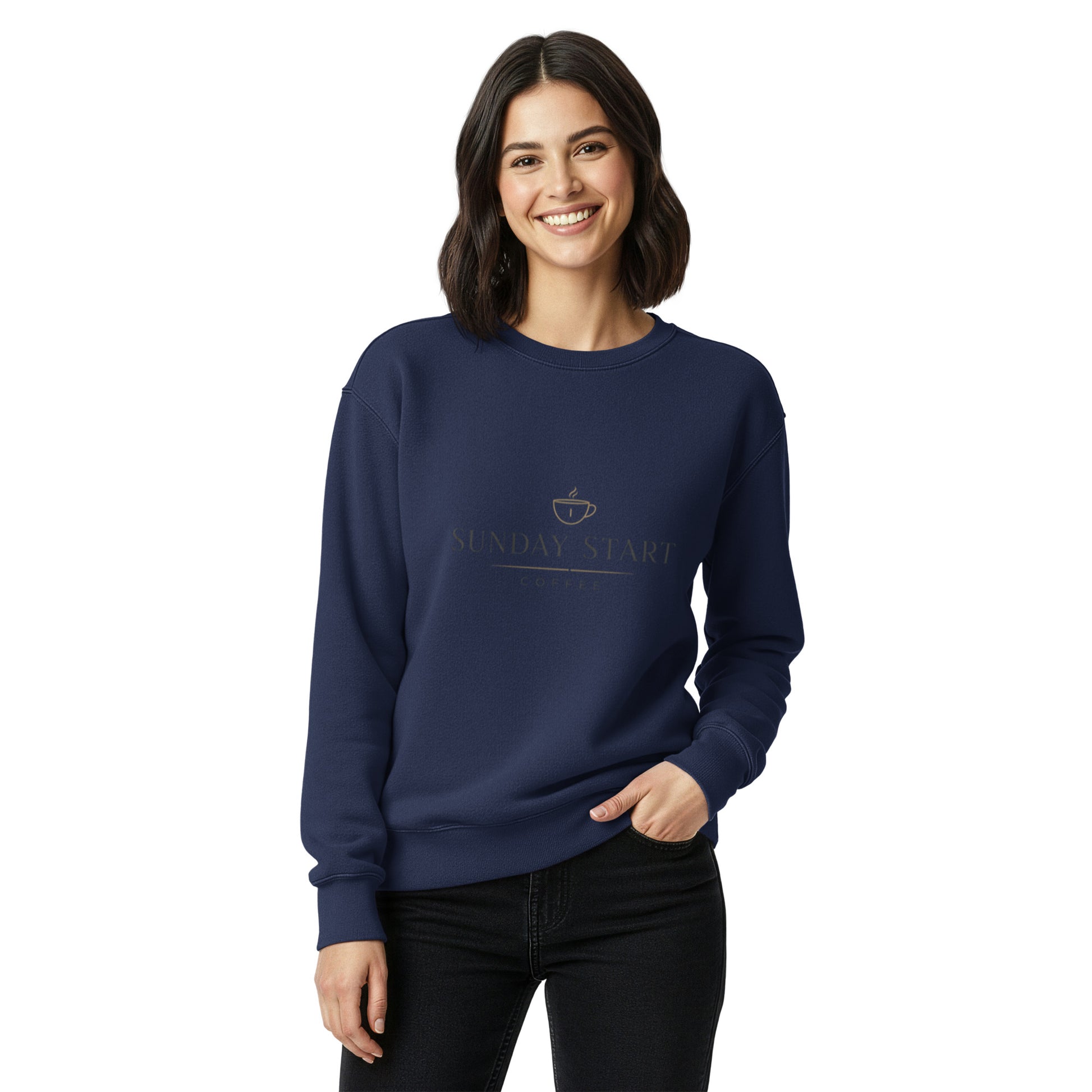 Unisex garment - dyed sweatshirt - Sunday Start Coffee