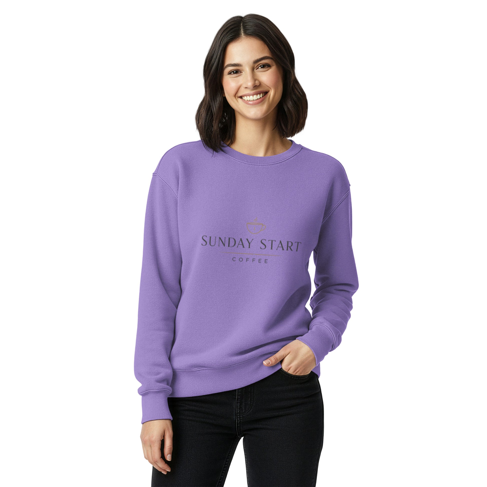 Unisex garment - dyed sweatshirt - Sunday Start Coffee