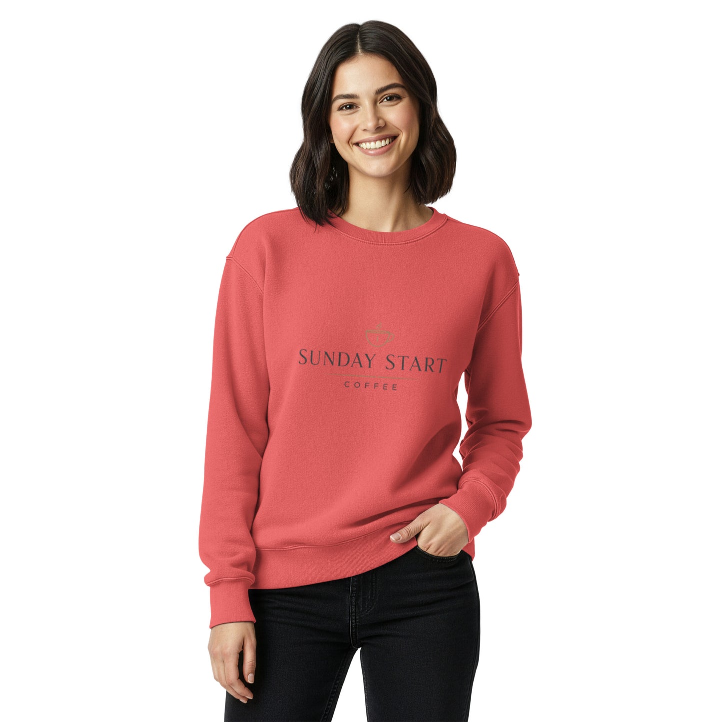 Unisex garment - dyed sweatshirt - Sunday Start Coffee