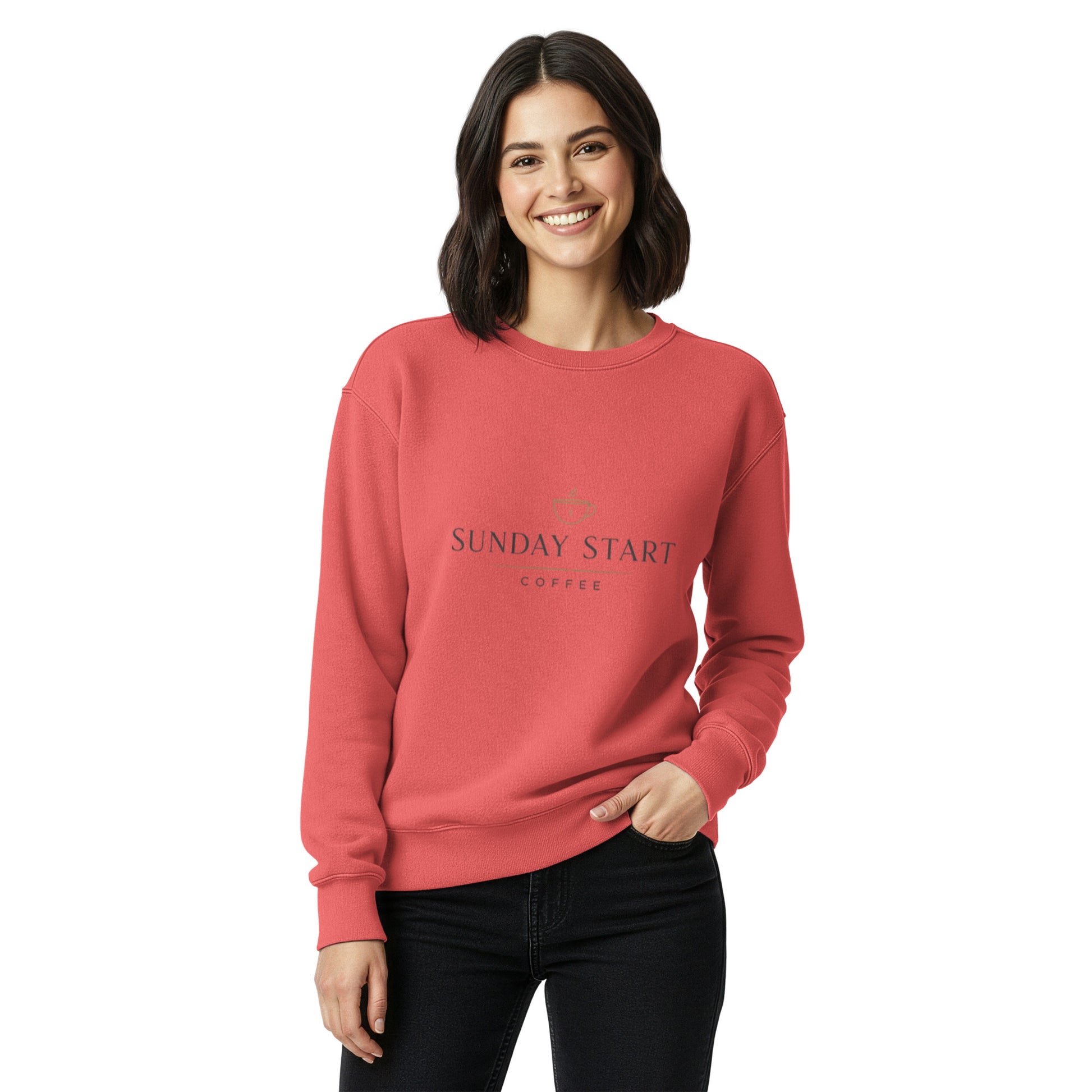 Unisex garment - dyed sweatshirt - Sunday Start Coffee